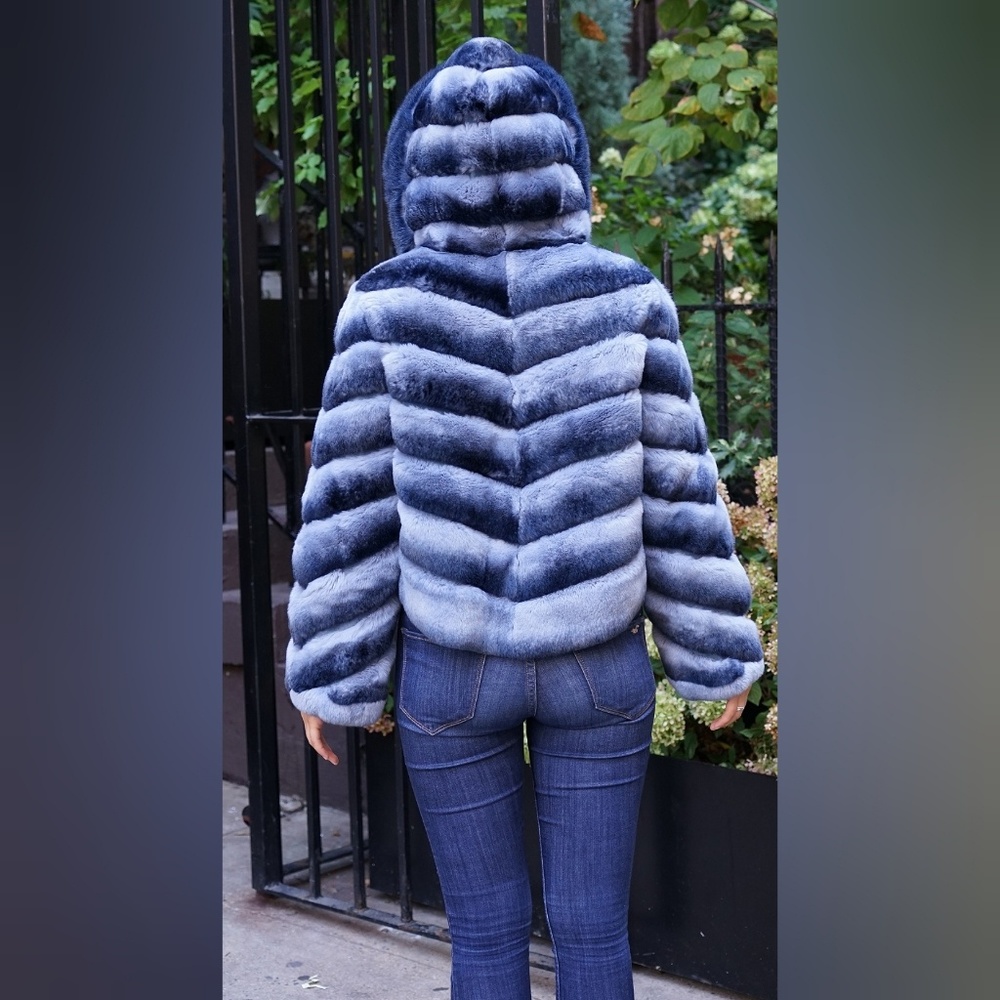 Blue Rex Rabbit Jacket Hood Reversible - Picture 4 of 8